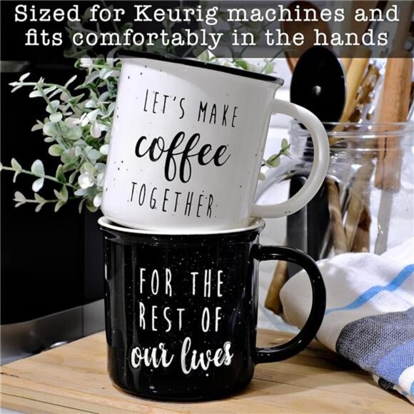 MAINEVENT Let's Make Coffee Together Couple Mug Set 11 Ounce, Couple Coffee Mug - Picture 4 of 7